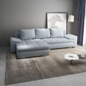 Colțar extensibil dumonde cu ladă de depozitare si sezut confortabil din spuma high-density, Leonardo Zoom Grey 260x185 cm