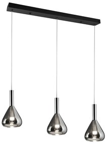 Lustră neagră LED cu abajur din sticlă Cipera – CINQUE