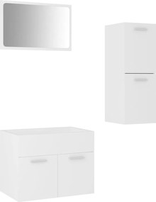 vidaXL Set mobilier de baie, alb, lemn prelucrat