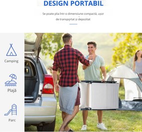 Outsunny Sezlong de Grădină Pliabil cu Spătar Reglabil, Ideal pentru Relaxare în Aer Liber, Crem Alb | Aosom Romania