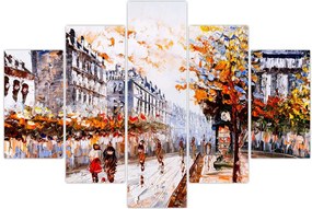 Tablou - Viața în oraș (150x105 cm)