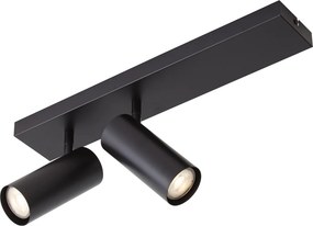 Plafonieră modernă cu spoturi negre reglabile cu 2 lumini - Renna