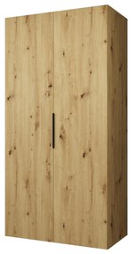 Dulap de haine 100 cm Mirabella 1 (Stejar artisan + Negru). 1126336