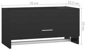 Sifonier, negru extralucios, 70x32,5x35 cm, PAL negru foarte lucios, 1