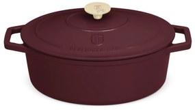 Oală din fontă emailată ovală cu capac 30 cm, 4.65L – Berlinger Haus Leonardo Collection BH 6543, potrivită pentru gătit lent și rumenire