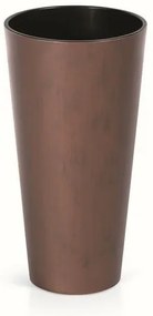 Ghiveci de flori TUBUS SLIM CORTEN cu inserție 25cm , oțel patinat, 25 cm