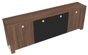 Dulap mic Verno+ 260 x 46 x 90 cm, uși combinate, nuc / negru
