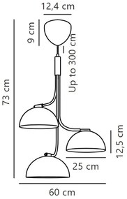 Lustră pe cablu DFTP by Nordlux TULLIO 3xE14/25W/230V negru