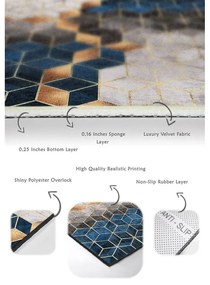 Covorașe de baie albastre/gri 2 buc. 60x100 cm Optic – Mila Home