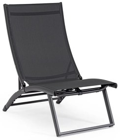 Șezlong de grădină gri antracit din metal Taylor – Bizzotto