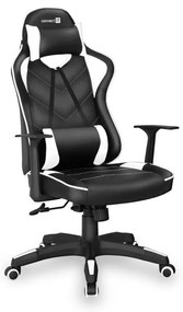 Scaun pentru jocuri video CONNECT IT CGC-0700-WH LeMans Pro negru/alb