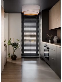 Lustră pe cablu Duolla KOBO 1xE27/15W/230V d. 45 cm crem/auriu