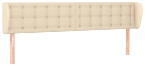 3117597 vidaXL Tăblie de pat cu aripioare crem 183x23x78/88 cm material textil