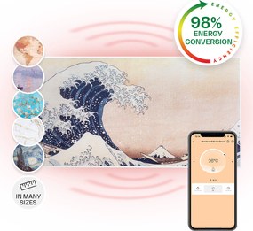 Klarstein Wonderwall Air Art Smart, încălzitor cu infraroșu, 120 x 60 cm, 700 W, aplicație, valuri