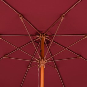 Outsunny Umbrelă de Soare pentru Grădină, din Lemn cu Acoperiș Antivânt, Roșie, Ø 3,8 x 253 cm | Aosom Romania