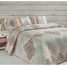 Cuvertură crem matlasată și 2 fețe de pernă 200x220 cm Andalucia – Mijolnir