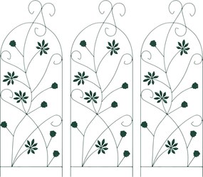 vidaXL Gard de Grădină 3 pcs Verde 112 x 39,5 cm Oțel