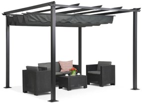 Pergolă retractabilă independentă Tenerife 3 x 3m gri Garden Point
