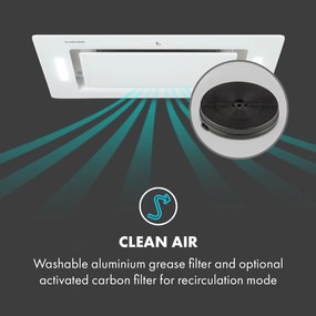 Hektor Eco, hota incorporabila, 52 cm, 566 m³ / h, panoul de control tactil, sticla, alba