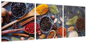 Tablou - Condimente (cu ceas) (90x30 cm)