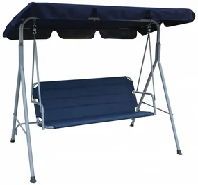 Leagan cu 3 locuri, Heinner, 175x122x155 cm, otel/poliester, albastru