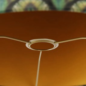 Abajur din catifea cu design de păun 40/40/40 interior auriu