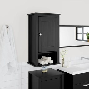 vidaXL Dulap de baie de perete &quot;BERG&quot; negru, 40x27x71,5 cm, lemn pin