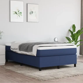 3144413 vidaXL Pat box spring cu saltea, albastru, 120x200 cm, textil