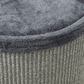 PawHut Cușcă pentru Pisici cu 3 Nivele, Zgârietoare din Sisal și Pluș, Ø38x70cm, Gri | Aosom Romania