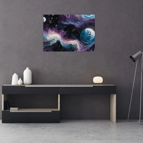 Tablou pe sticlă - Univers pictat (70x50 cm)
