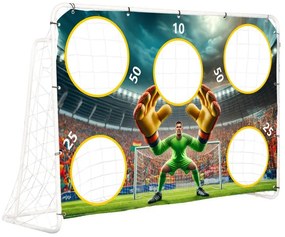 Poartă de fotbal cu perete cu țintă 180x61x122 cm
