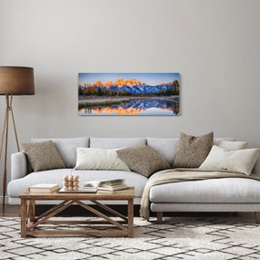 Tablou cu vârfuri de munți înzăpezăți (120x50 cm)