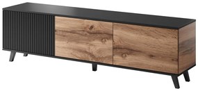 Comoda TV Random RTV2 stejar wotan/negru - L180 x A40 x h52 cm
