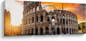 Tablou - Coloseum din Roma (cu ceas) (90x30 cm)