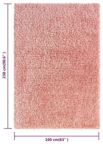 Covor moale cu fire inalte, roz, 160x230 cm, 50 mm Roz, 160 x 230 cm