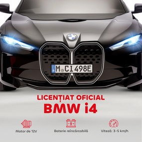 Mașină electrică pentru copii 3-8 ani cu licență BMW cu telecomandă, claxon și faruri, 115x67x45cm negru-roșu-albastru deschis HOMCOM | Aosom Romania