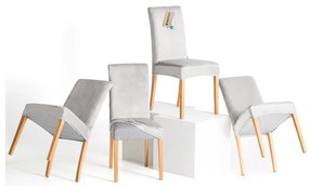 Huse gri-deschis 4 buc. elastice pentru scaun 48 cm Sento – Restilo