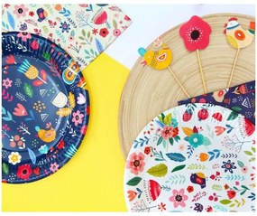 Primăvară Have Fun Light farfurie de hârtie set de 6, 18 cm