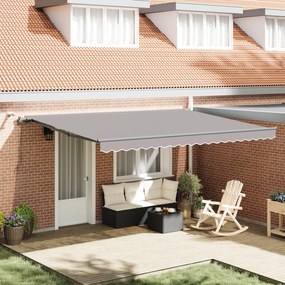 vidaXL Marchiză retractabilă automată cu LED gri deschis 450x300 cm