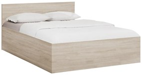 Pat dublu stejar sonoma, SOFIA 140 x 200 cm Saltele: Fara saltea, Somiera pat: Cu lamele curbate