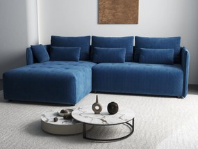 Colțar extensibil dumonde cu ladă de depozitare si sezut confortabil din spuma high-density, Malta Zoom Blue II 235x185 cm