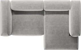 Colțar gri deschis (cu colț pe partea dreaptă/cu șezlong) Bergamo – Cosmopolitan Design