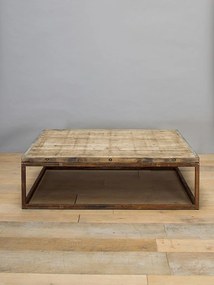 Masuta de cafea, din lemn reciclat, cu aspect vintage, Briquetterie