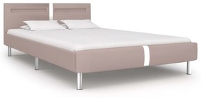 280862 vidaXL Cadru pat cu LED, cappuccino, 120x200 cm, piele artificială