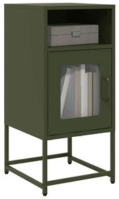 vidaXL Noptieră, verde măslină, 36x39x78 cm, oțel laminat la rece