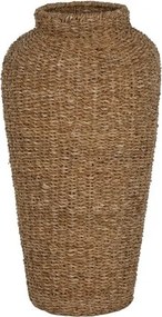 Vază decorativă înaltă din iarbă de mare împletită manual, 35×35×70 cm, „Kaia"