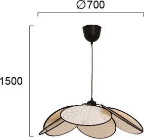 Pendul cu cablu MARGARET 1xE27/40W/230V negru/bej