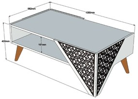 Masă de cafea Berny (Alb). 1089550