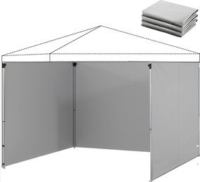 Outsunny Set de 3 piese panouri laterale cu fermoar pentru pavilion 3 x 3 m, gri deschis | Aosom Romania