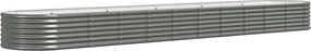 vidaXL Strat înălțat grădină gri 440x80x36cm oțel galvanizat